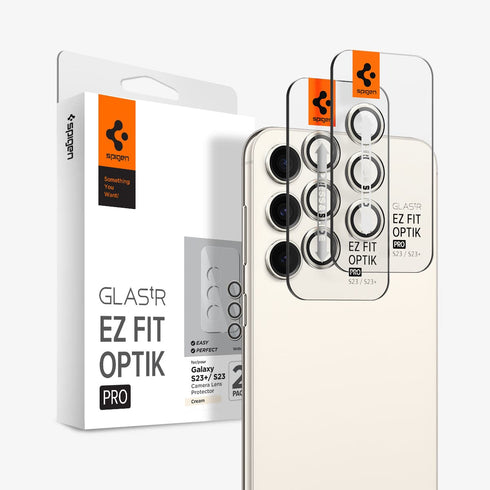 AGL05950 - Galaxy S23 Ultra EZ Fit Optik Pro Lens Protector in black showing the device